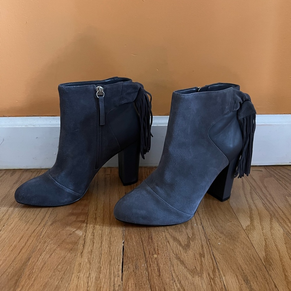 White House Black Market dark gray suede like boots